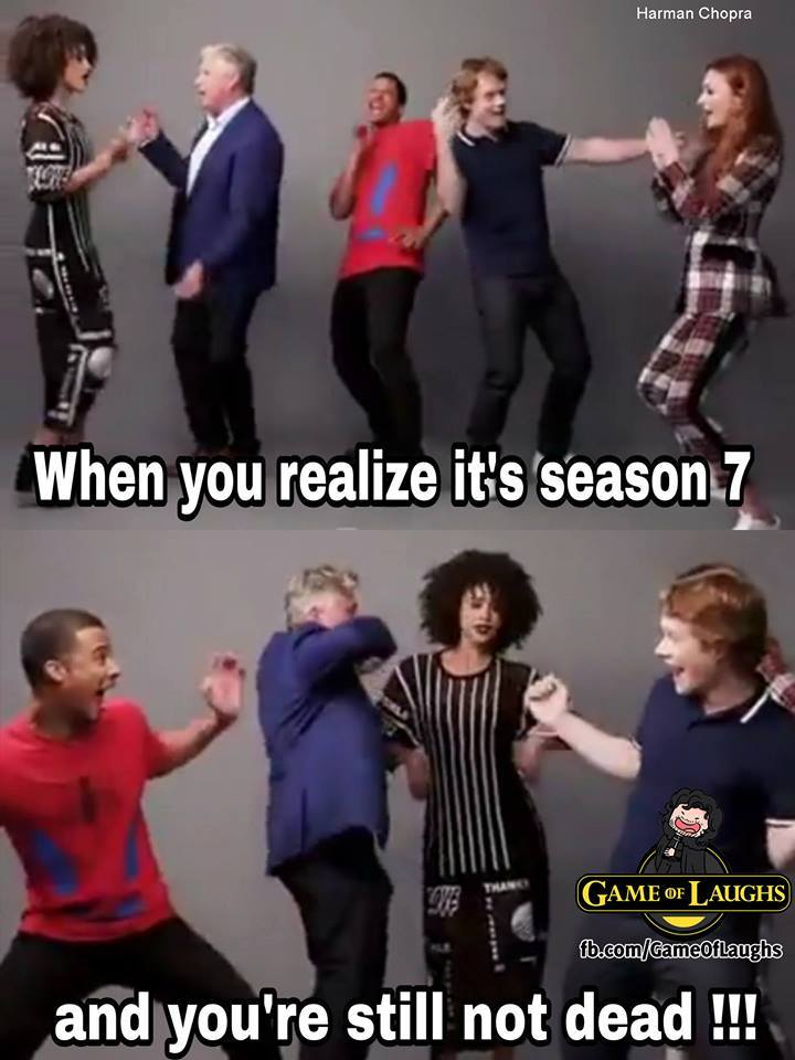 When you realize that it's already season 7 and you're still not dead! - Game of Thrones, Game of Thrones Season 7, Spoiler, Sansa Stark, Missandei, Varys, Theon Greyjoy, Gray Worm