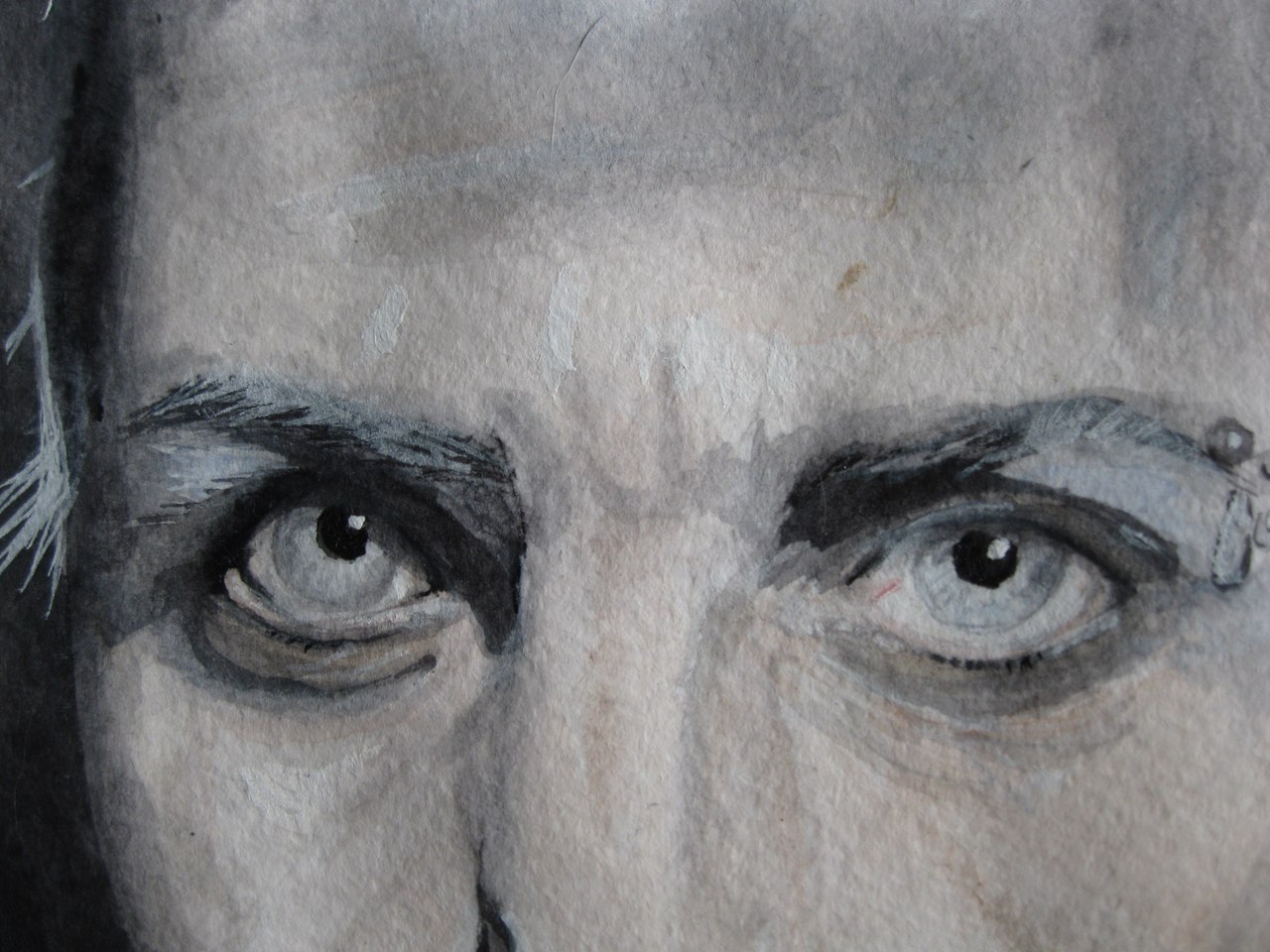 An attempt at a watercolor portrait) My guinea is Till Lindemann. - My, Portrait, Watercolor, Rammstein, Nobody reads tags, Attempt, Longpost