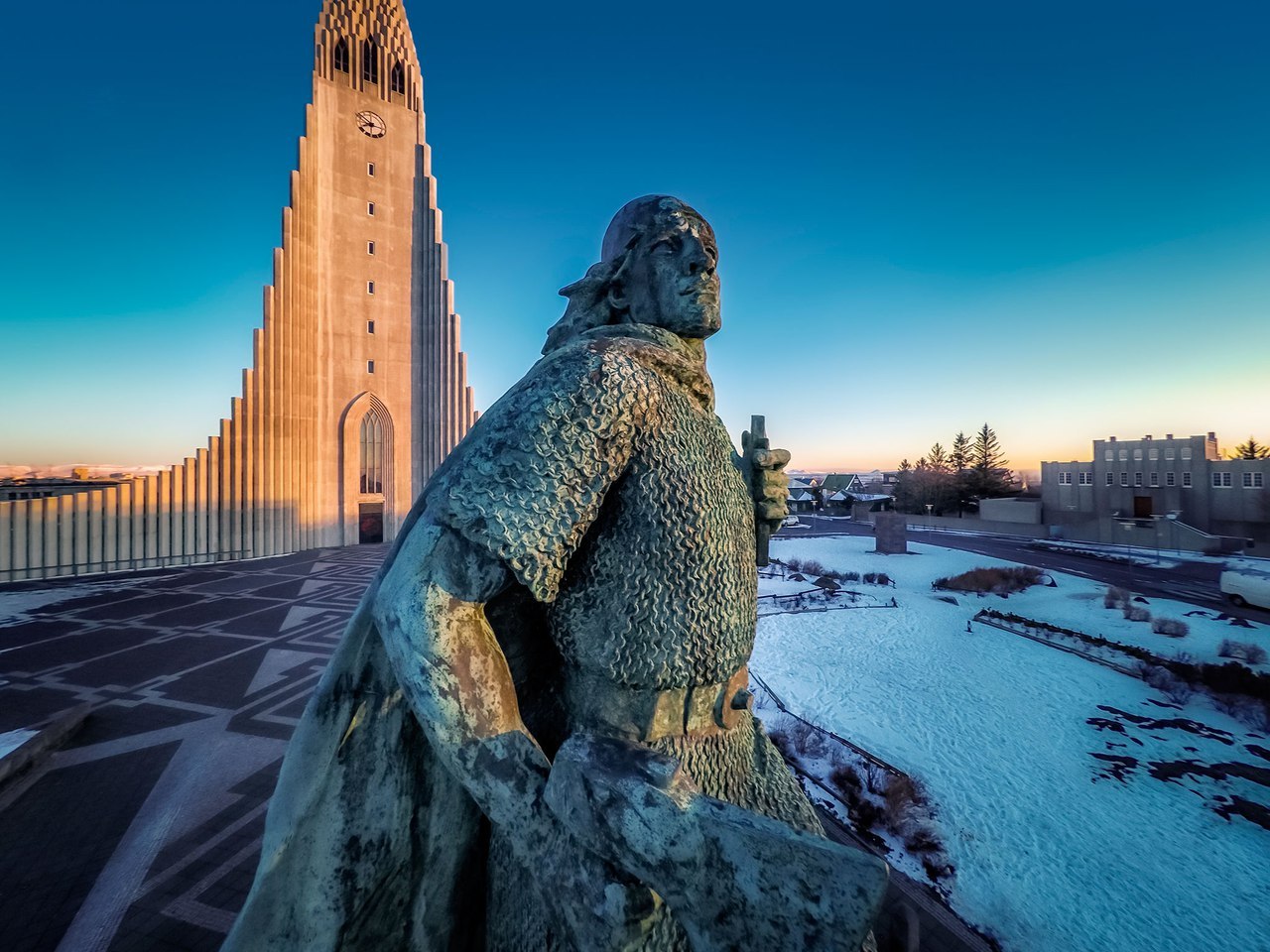 Monument to the navigator Leif Eriksson in the center of Reykjavik in Iceland. - Monument, Iceland, Reykjavik