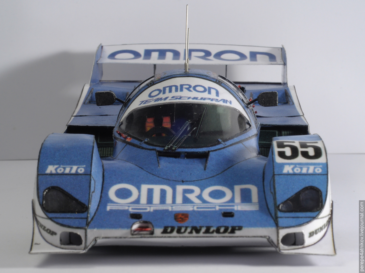 Porsche 962c 1:25, paper - My, Longpost, Porsche, Paper modeling, Papercraft