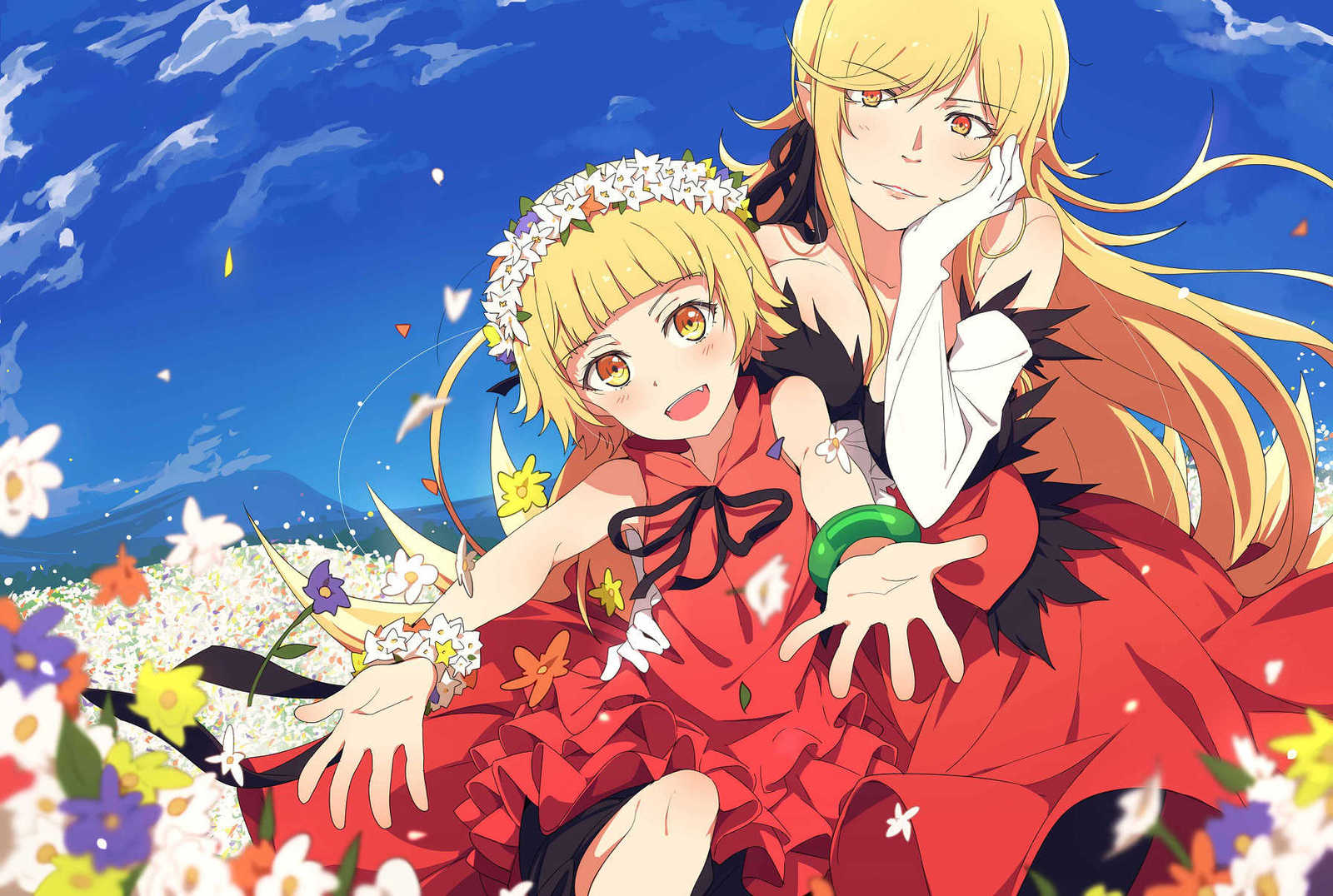 Double Shot - Аниме, Anime Art, Monogatari series, Kiss-Shot Acerola-orion Heart-under-blade