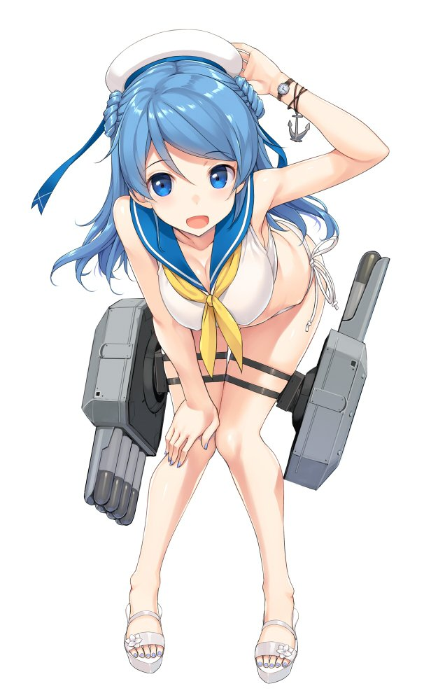 Urakaze - Kantai Collection, Urakaze, Аниме, Anime Art, Swimsuit