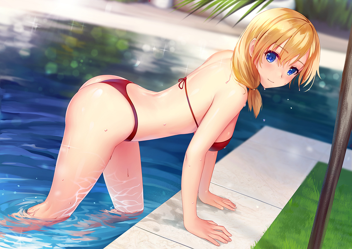 Anime Art - NSFW, Anime art, Anime, Zhan jian shao nyu, Rodney, Swimsuit, Booty