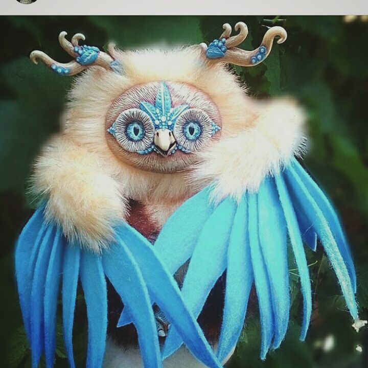 Made by sister #2 - My, Handmade, Owl, Handmade, Plastic, Polymer clay, Longpost