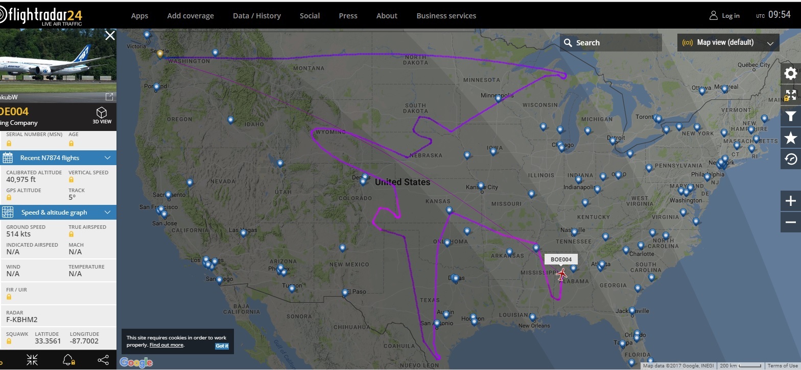 Кому-то нечем заняться в небе над США - Самолет, Flightradar24, Рисунок