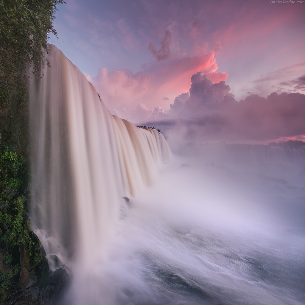 Iguazu Falls at sunset - Waterfall, Nature, beauty of nature, Brazil, The photo, sights