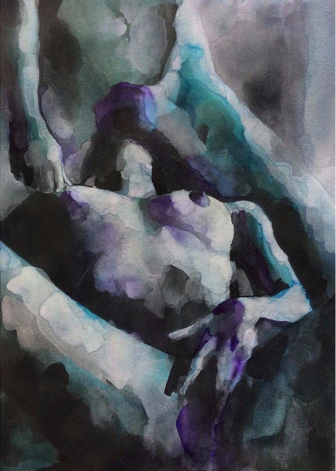 Some watercolors by Kim Manning - NSFW, Watercolor, Hand-drawn erotica, Sex, Pose, Longpost, 