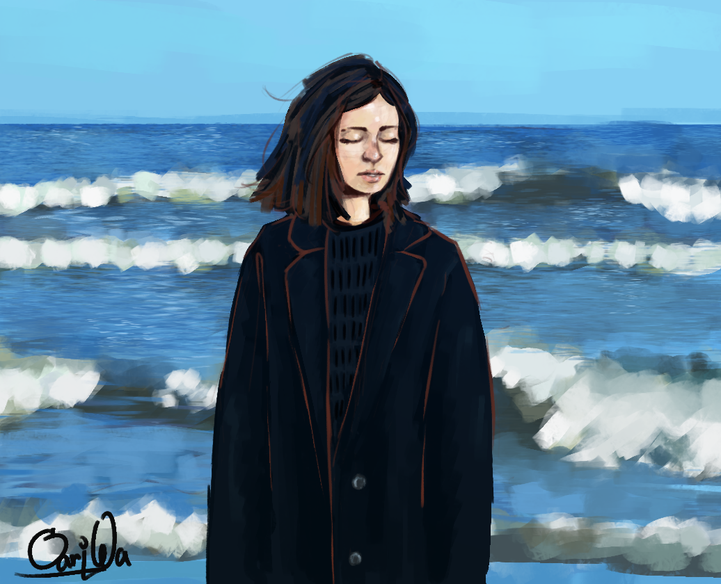 #9 By the sea. photo stud - My, Photoshop, Digital drawing, Drawing