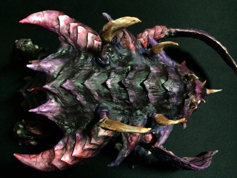 Torrasque - My, Лепка, Velvet plastic, Handmade, Starcraft 2, Zerg, Longpost