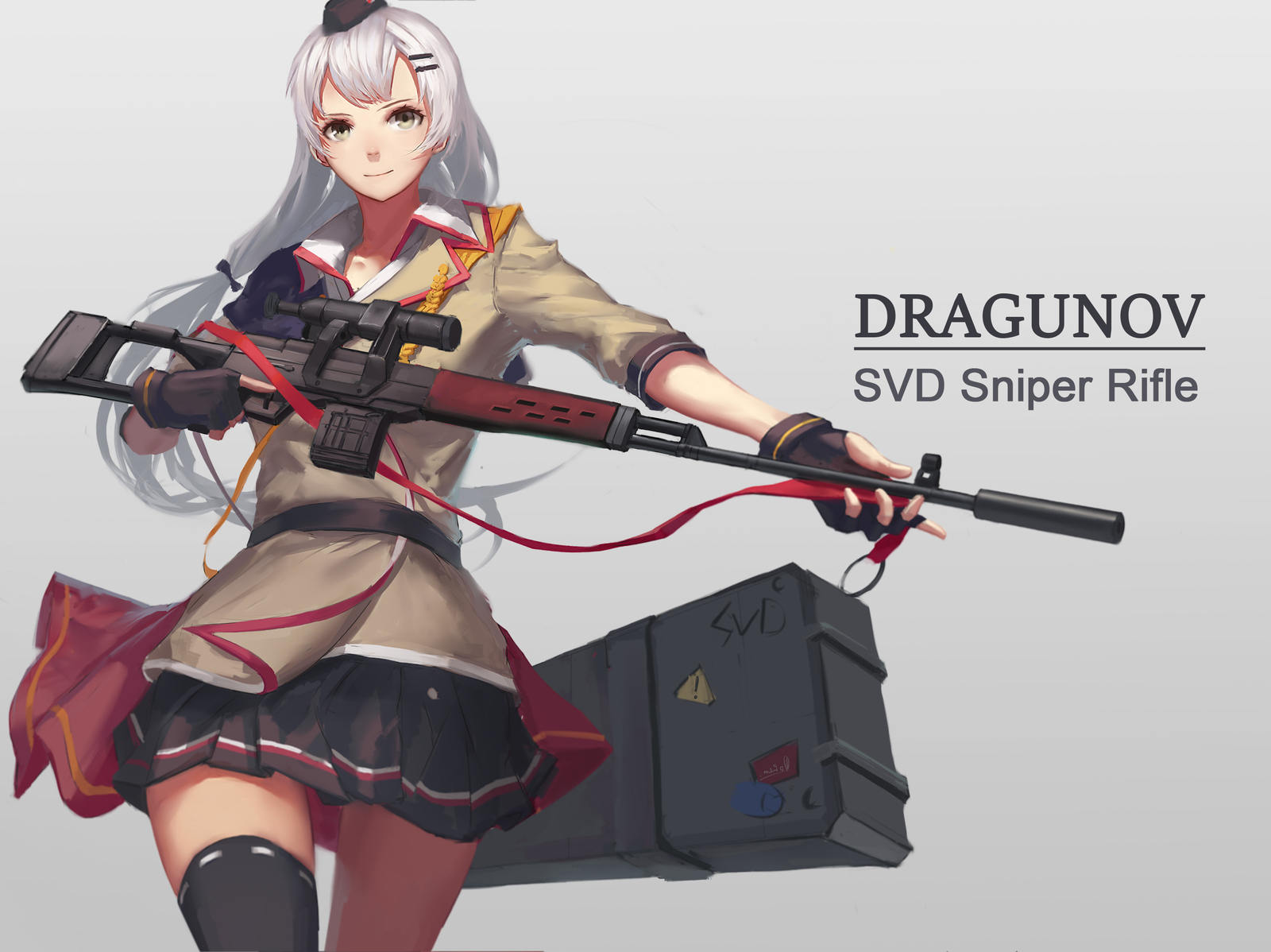 Anime art - Anime, Anime art, Weapon, OTs-14, Girls frontline, Dragunov sniper rifle, As Val, , Longpost