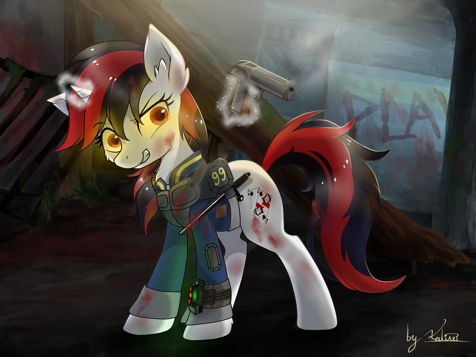 Blackjack - My Little Pony, PonyArt, Blackjack MLP, Fallout: Equestria, Foe: Project Horizons, Semi-Grimdark, Kaliner123, MLP Blackjack