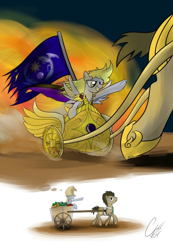 Adventure - My Little Pony, PonyArt, Derpy Hooves, Doctor Whooves, Theravencriss