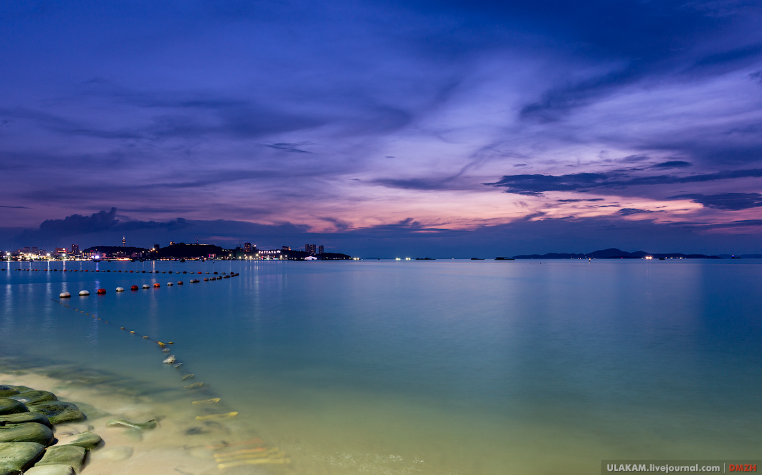 Thai region, Pattaya city, sunsets on the beach. - My, Sky, Sea, Clouds, Evening, Sunset, Thailand, Pattaya, , Tag