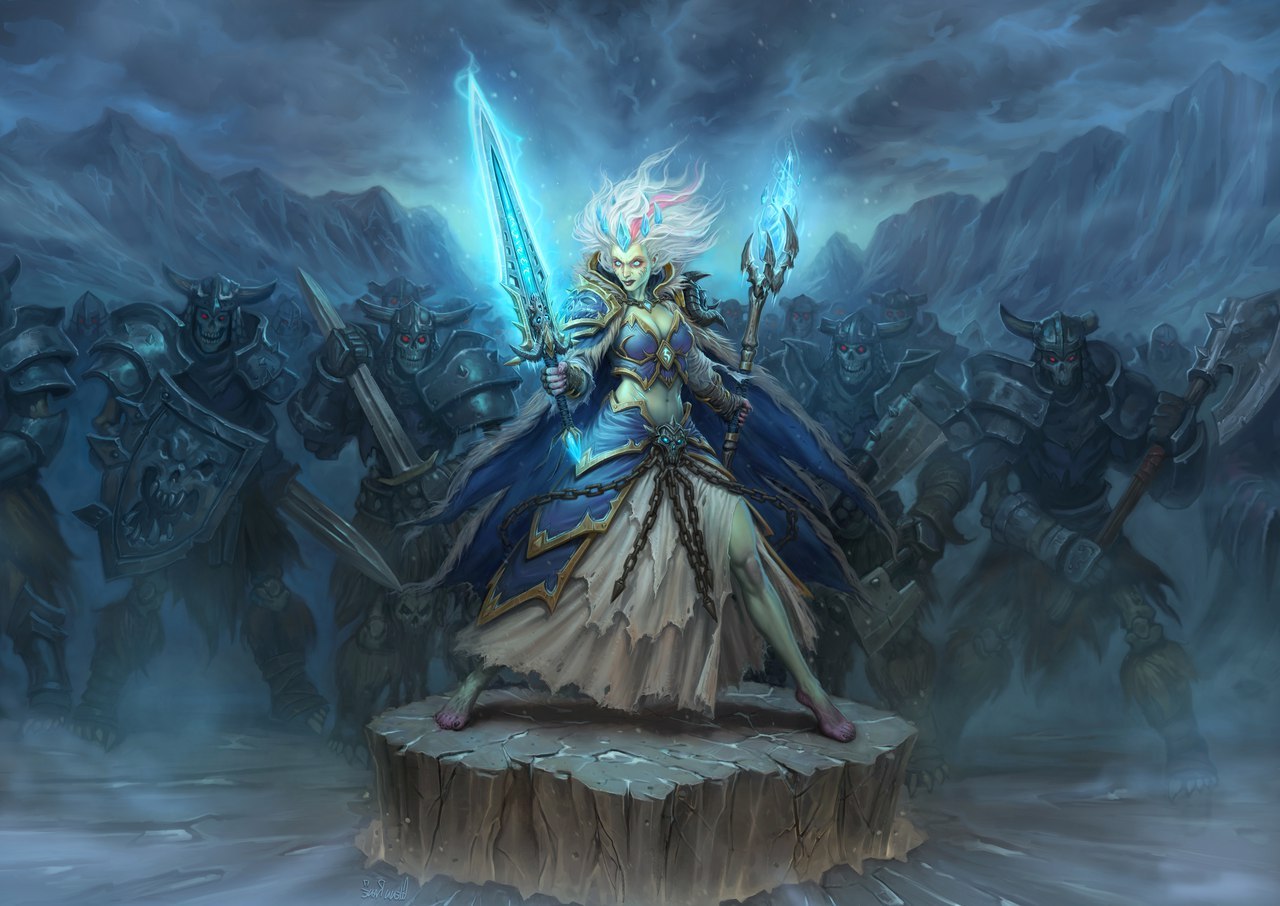 Artwork of the knights of the ice throne, they have already entered the battle, hurry up and try a new meta. - Hearthstone, , Blizzard, Art, , , Warcraft, Longpost, , Warcraft III: The Frozen Throne