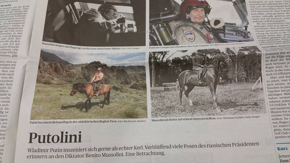 Swiss newspaper compares Putin and Mussolini - Vladimir Putin, Benito Mussolini, Politics, Longpost, news