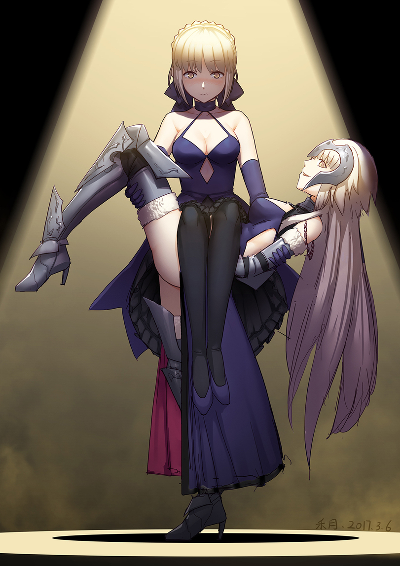 Акробатки - Аниме, Anime Art, Fate, Fate Grand Order, Jeanne Alter, Saber Alter, Ttheyue