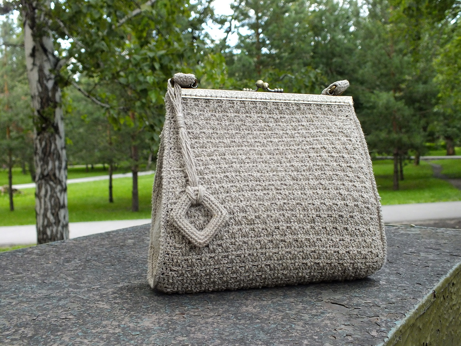 Knitted bag - My, Сумка, Knitting, Crochet, Fashion, Needlework without process