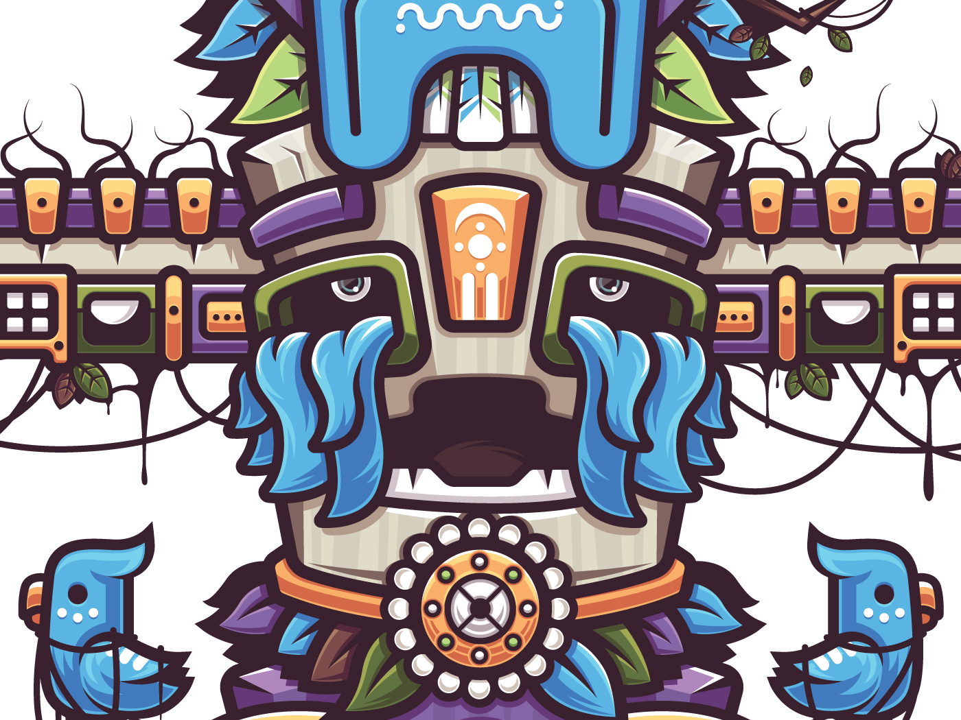 New vector drawing - Totem - My, Art, Drawing, Totem, Mask, Vector, Adobe illustrator, Style, Longpost