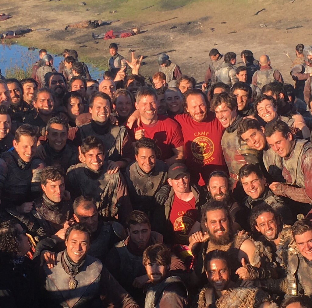 Kolya and company during a break between filming - Game of Thrones, Nikolai Koster-Waldau, Filming, Serials, Filming, Actors and actresses