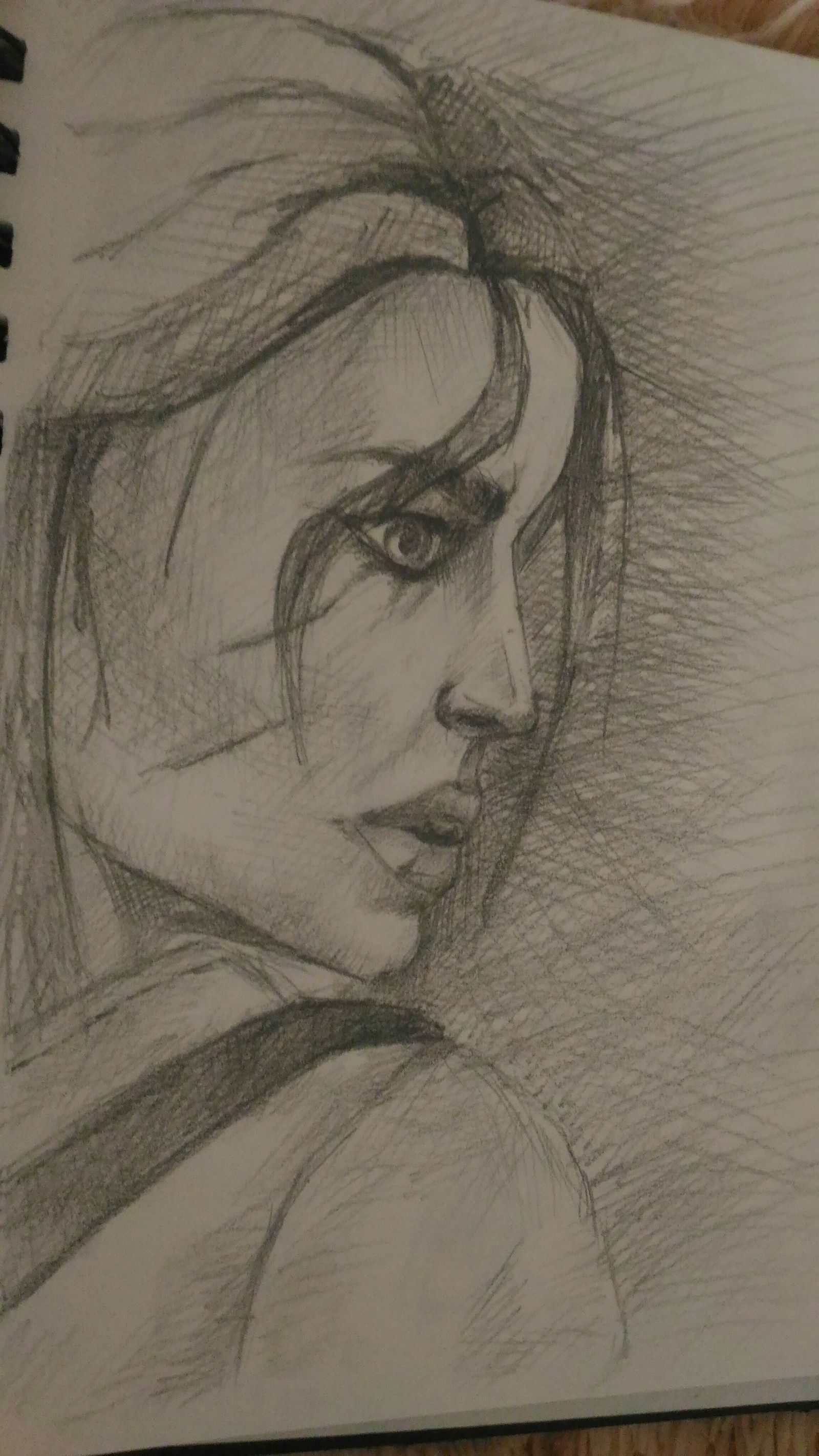 I've been drawing for a long time, I want to hear constructive criticism - My, Witcher, sketch, Ciri