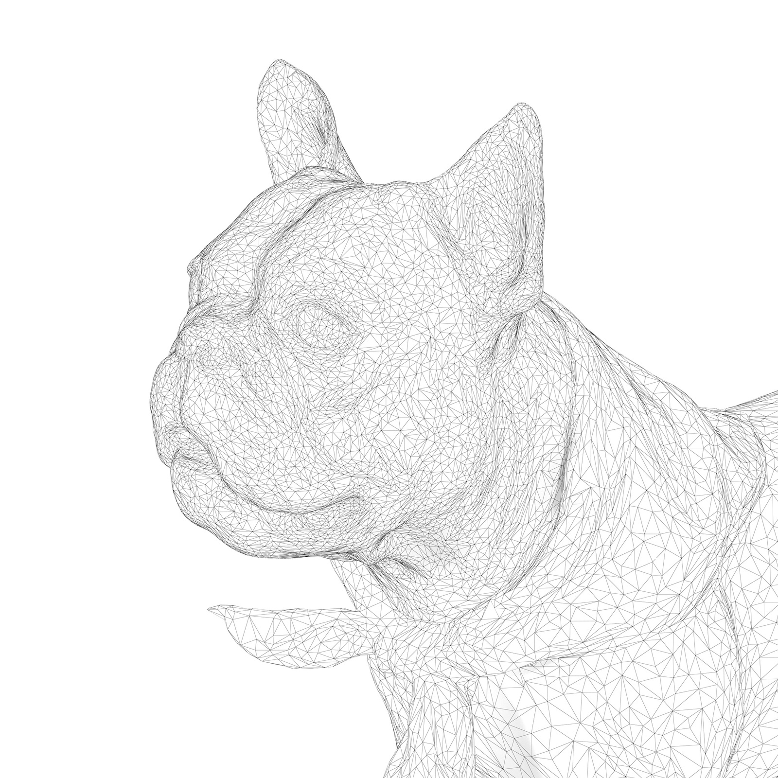 Scanned french bulldog - My, Scanning, 3D Scanner, Dog, Work, Render, 3DS max, Vray, Longpost