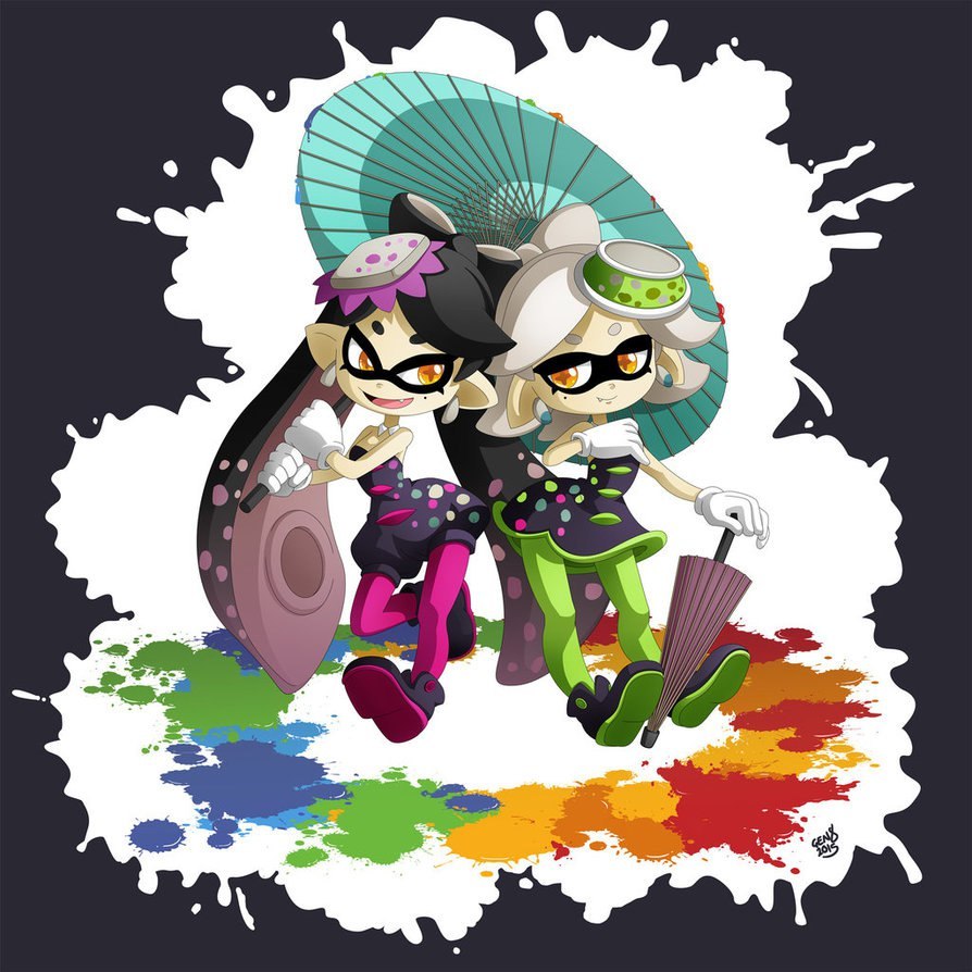 Callie and Marie: It takes a long time to become stars - Splatoon, Woomy, Inklings, Squid Sisters, Art