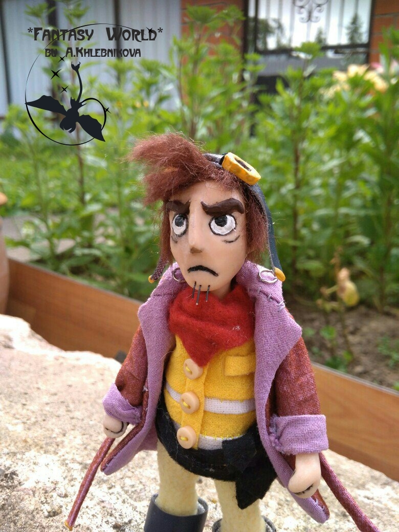 One of my favorite characters) Rufus from the game Deponia - My, Deponia, My, Favourite buisness, Toys, Games, Rufus, Creation, Figurines, Longpost