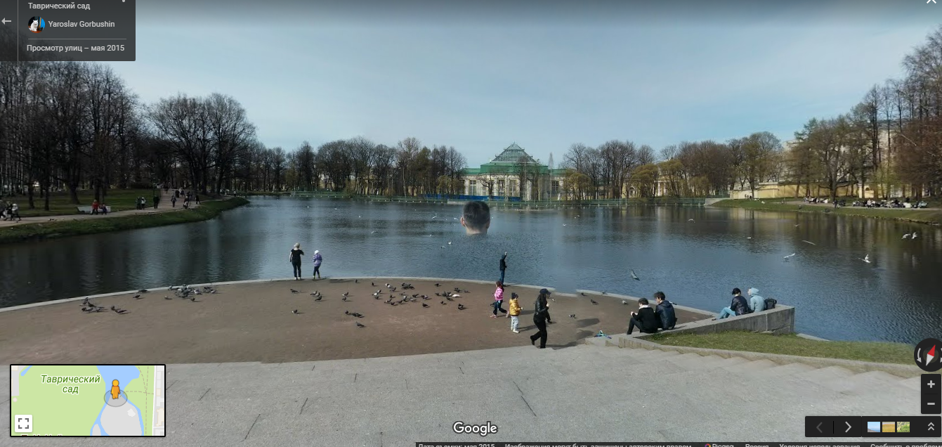 Looking at the Tauride Garden... - Saint Petersburg, Tauride Garden, Head, Панорама