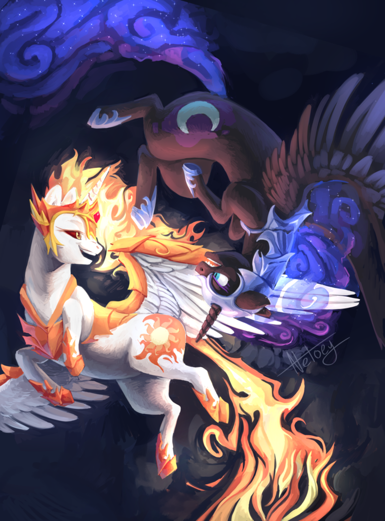 День и Ночь - My Little Pony, Princess Luna, Princess Celestia, Nightmare Moon, Daybreaker