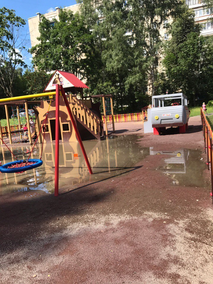 Now we have our own water park in the yard! - Playground, Puddle, Longpost