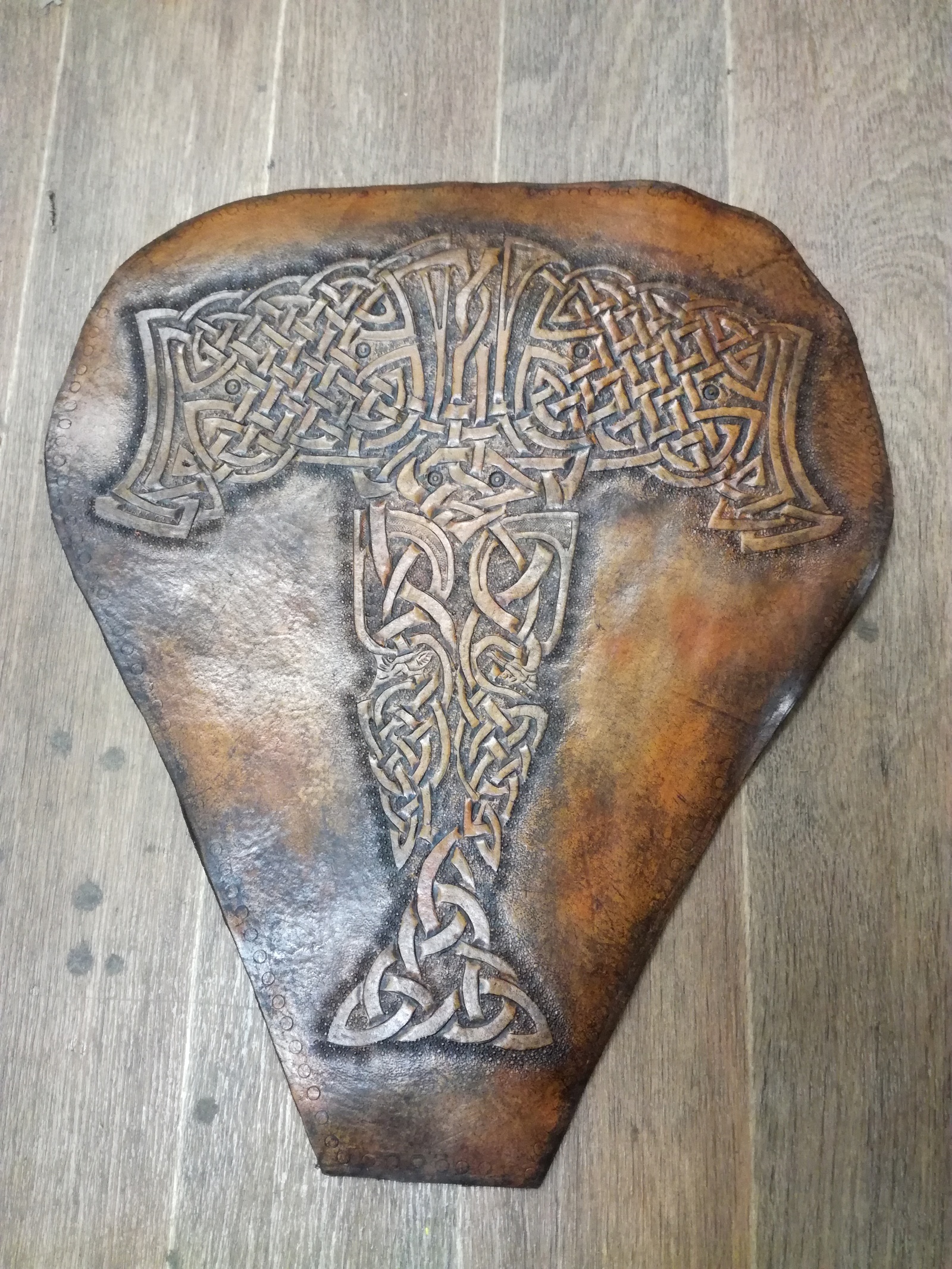 Embossed motorcycle seat. Thor's Hammer - My, Moto, Leather, Embossing on leather, Seat, Leather, Motorcycles, Thor's Hammer, Longpost, Mjolnir