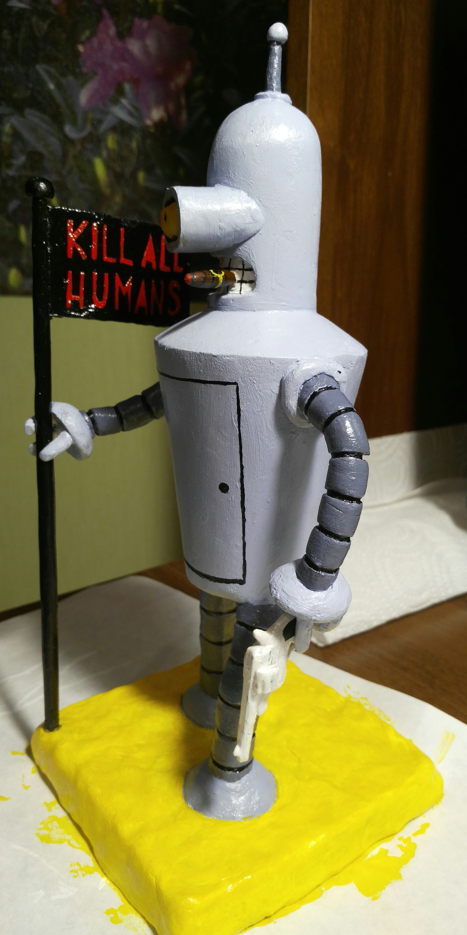 Bender (Futurama) from polymer clay. - My, Needlework, Polymer clay, Bender, Futurama, Robot, Kill all people, Kill, Longpost