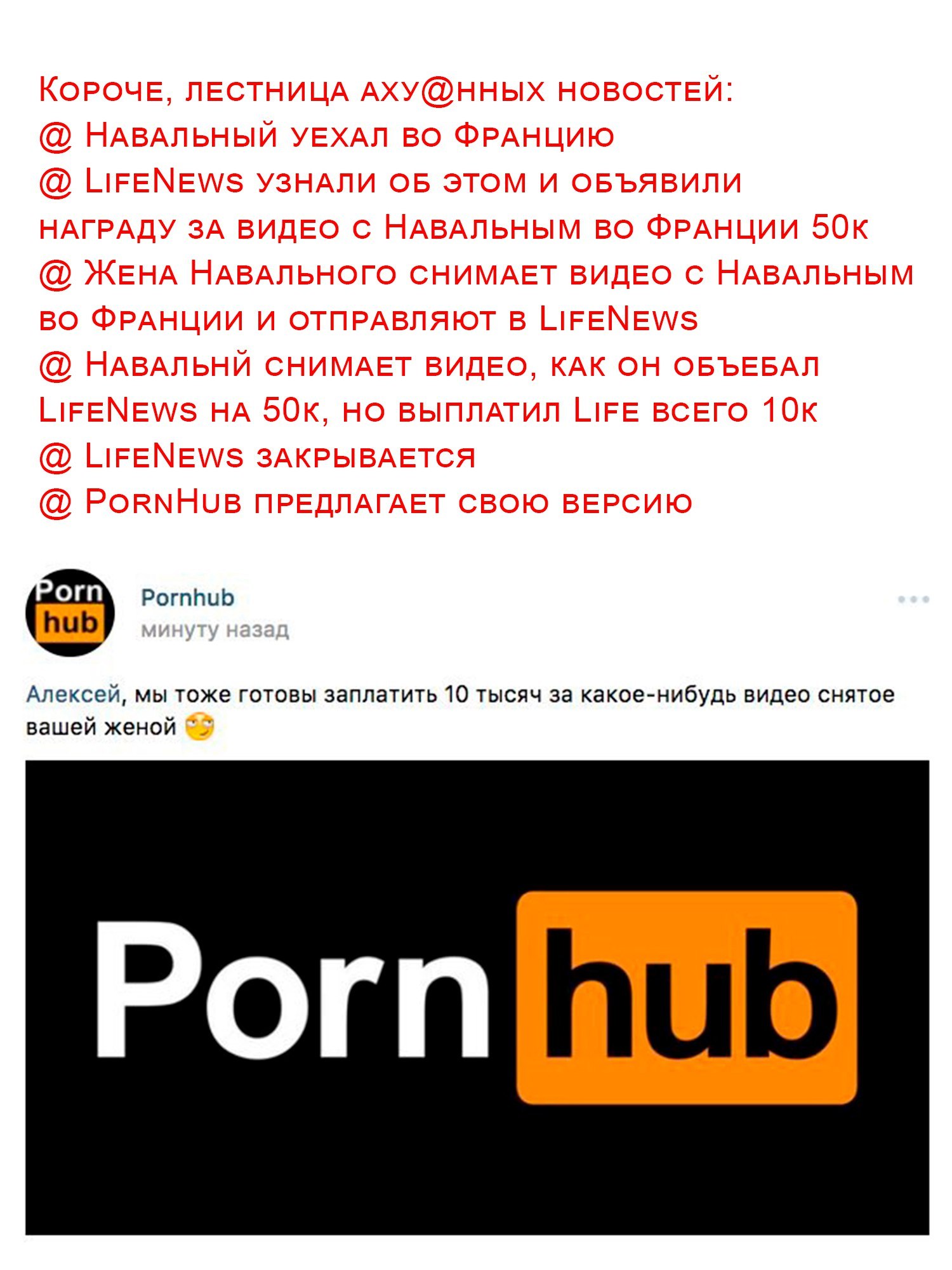 Lifenews, pornhub и Навальный | Пикабу