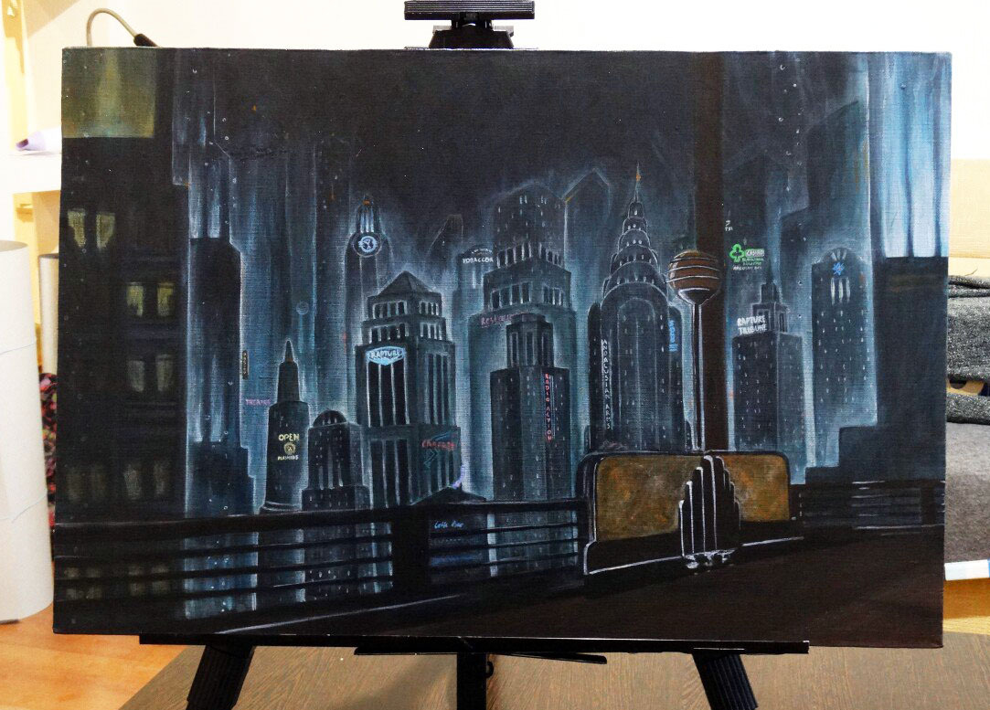 Bioshock Rapture - My, , BioShock, Painting, Acrylic