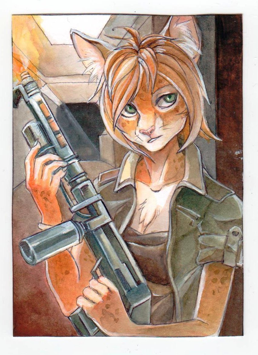 ACEO - Furry, Traditional art, Aceo, A selection, Longpost, Watercolor, , Landscape