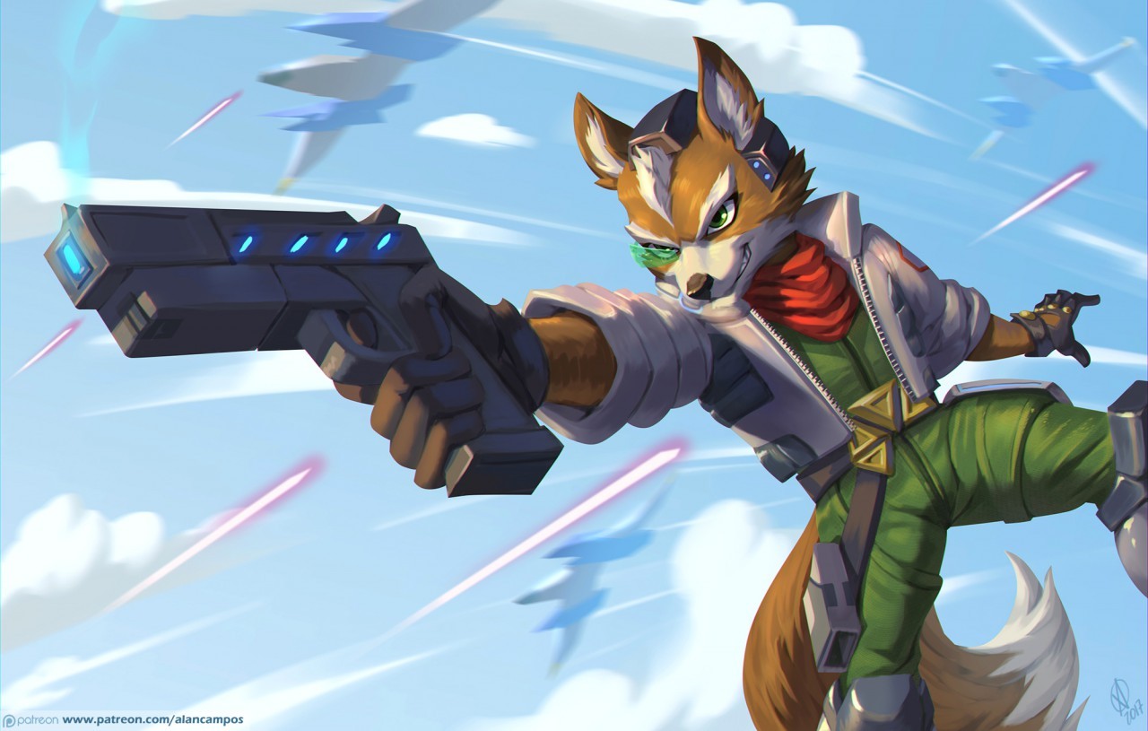 Fox McCloud - Furry, Art, Star fox, Weapon, Fox, Alanscampos