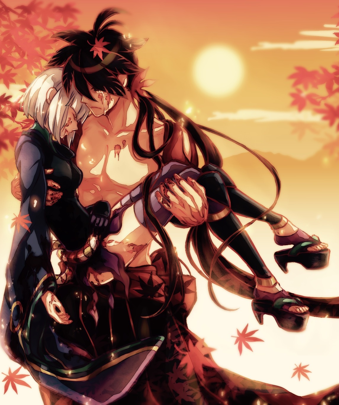 Sunset - Anime Art, Аниме, Katanagatari, Togame, Shichika Yasuri