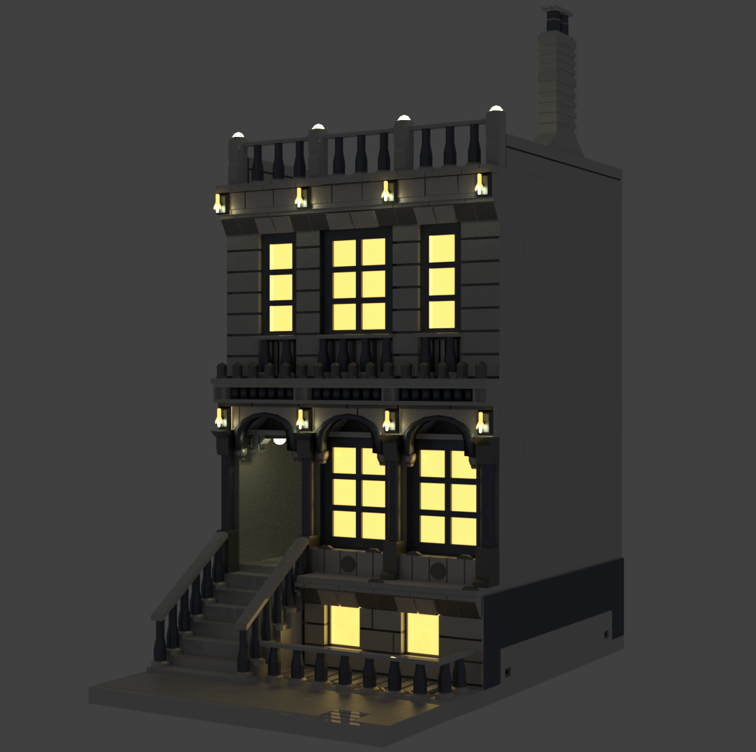 London Townhouse in 3D - 3D, Models, Townhouse, House, Building, Building, Blender, Longpost