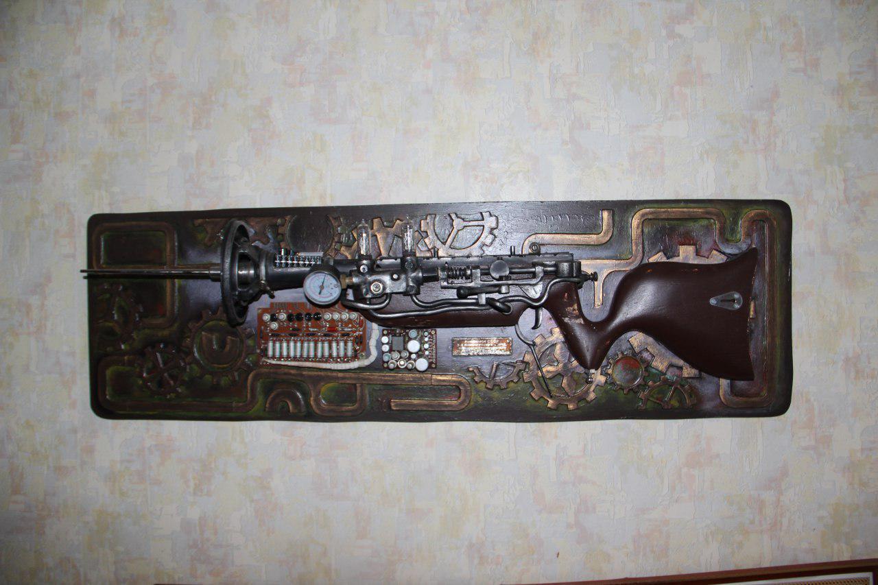 Spimpunk shotgun - My, Steampunk, With your own hands, beauty, Weapon, Longpost