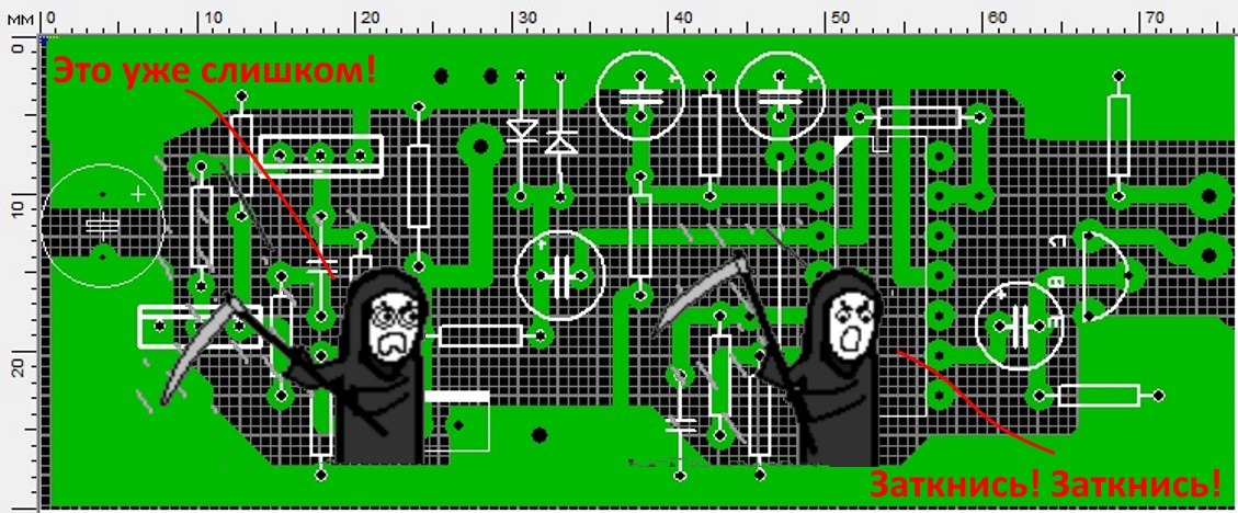 Mowers in PCB layout - Mowing, , Printed circuit board, Metal detector