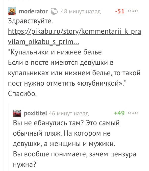 В какой момент свернули не туда? - Комментарии, Пикабу, Купальник, Пляж, Мат, Пукан бомбануло