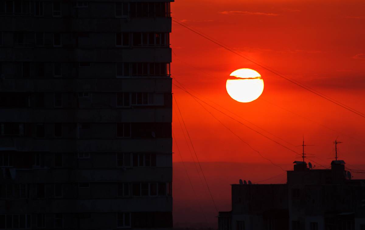 Bloody sunrise - My, Epic, dawn, The photo, Nalchik