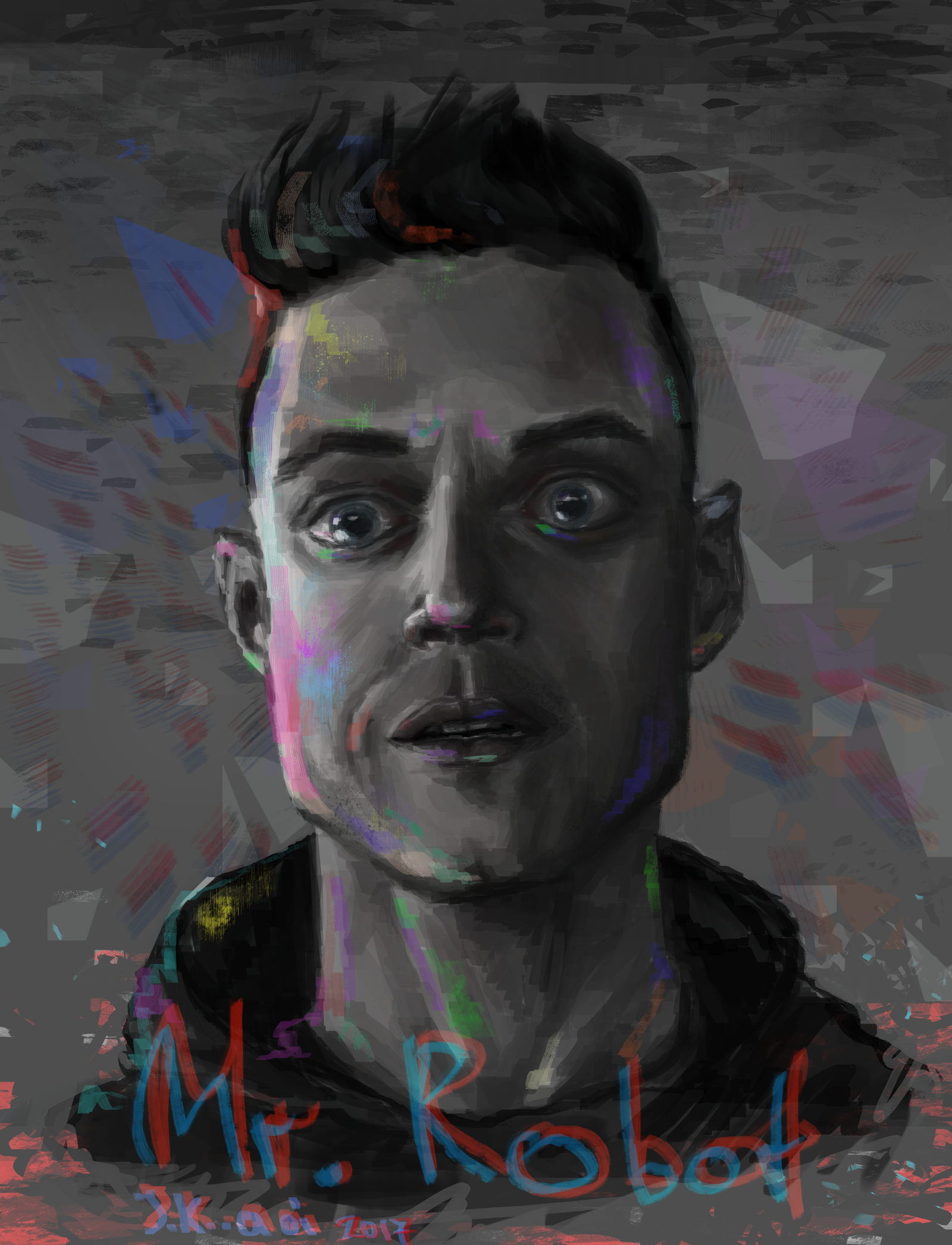 Mr. Robot - My, Mr Robot, Fsociety, Serials, Art, Computer graphics, Drawing, , Photoshop
