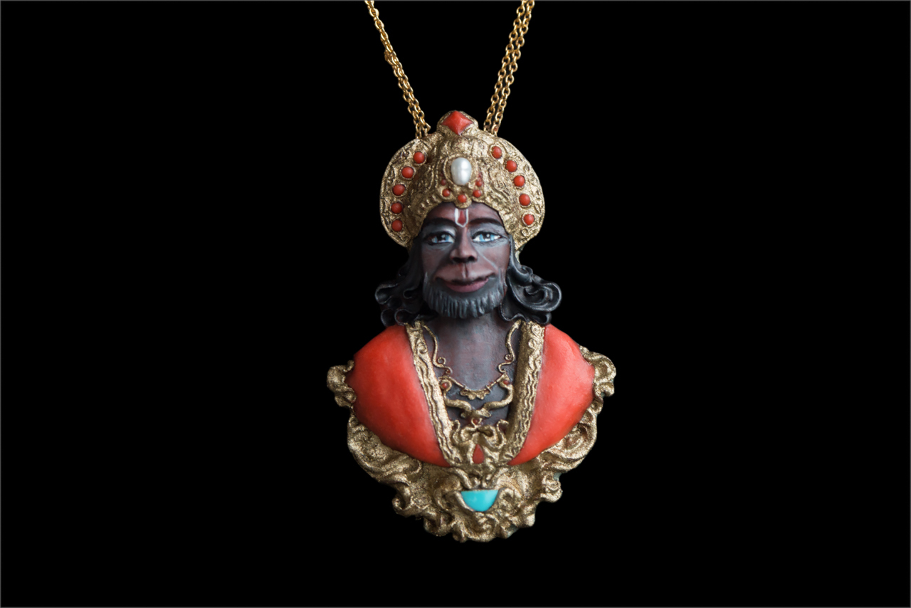 Hanuman - My, Hanuman, Ramayana, India, Mythology, Needlework without process, Pendant, Miniature, Hinduism