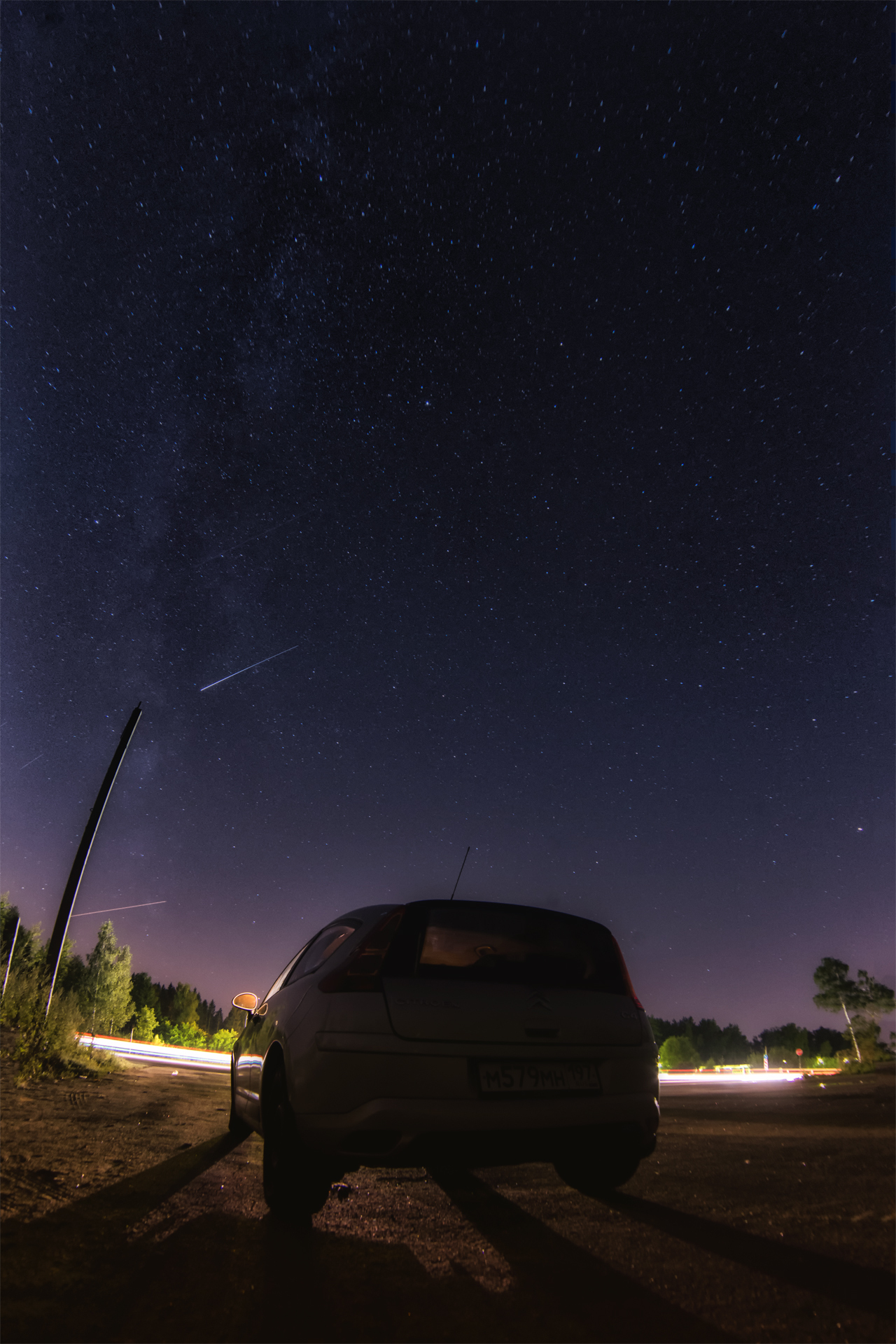 August 16, Moscow region. - My, The photo, Stars, Car, Nikon, Stars