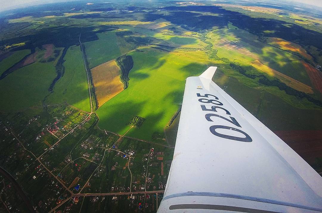 Ulyanovsk region from the porthole - Ulyanovsk, Ulyanovsk region, Sky, View from above, Airplane, Volga, Volga river, Russia, Longpost, River