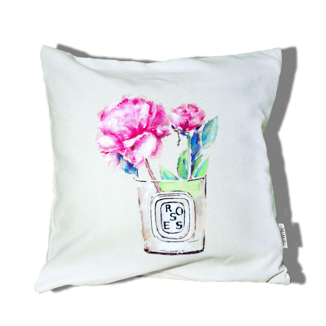 Pillows with hand-painted - My, Needlework without process, Handmade, Painting, Pillow, Painting on fabric, Longpost