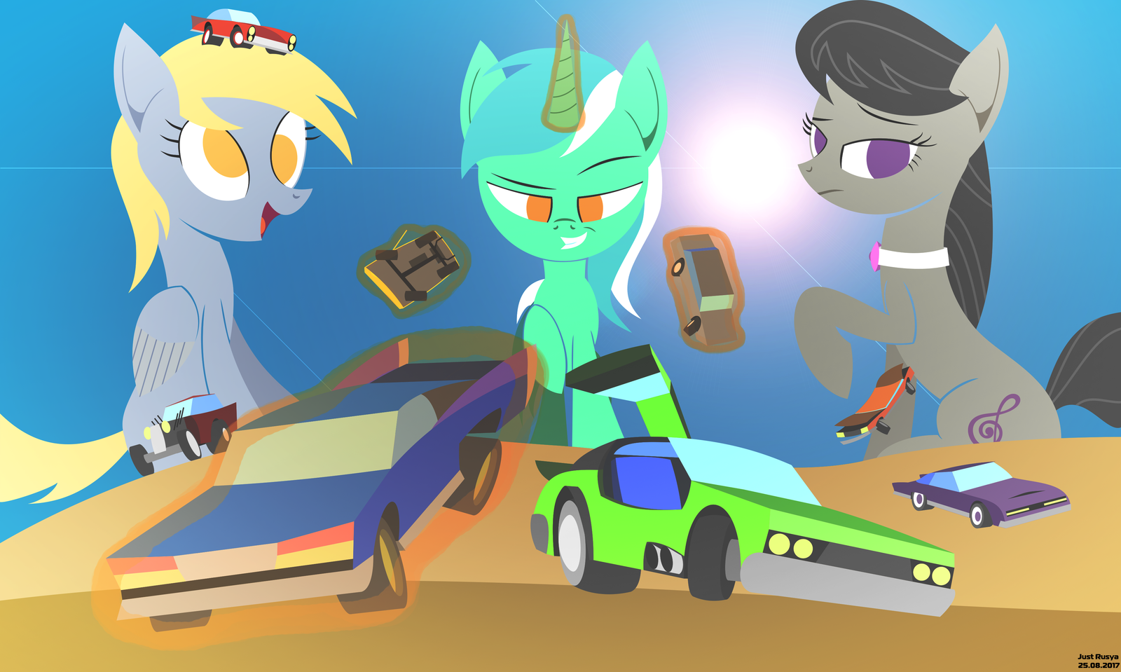 Well it happens sometimes - My, My little pony, Lyra heartstrings, Derpy hooves, Octavia melody, PonyArt