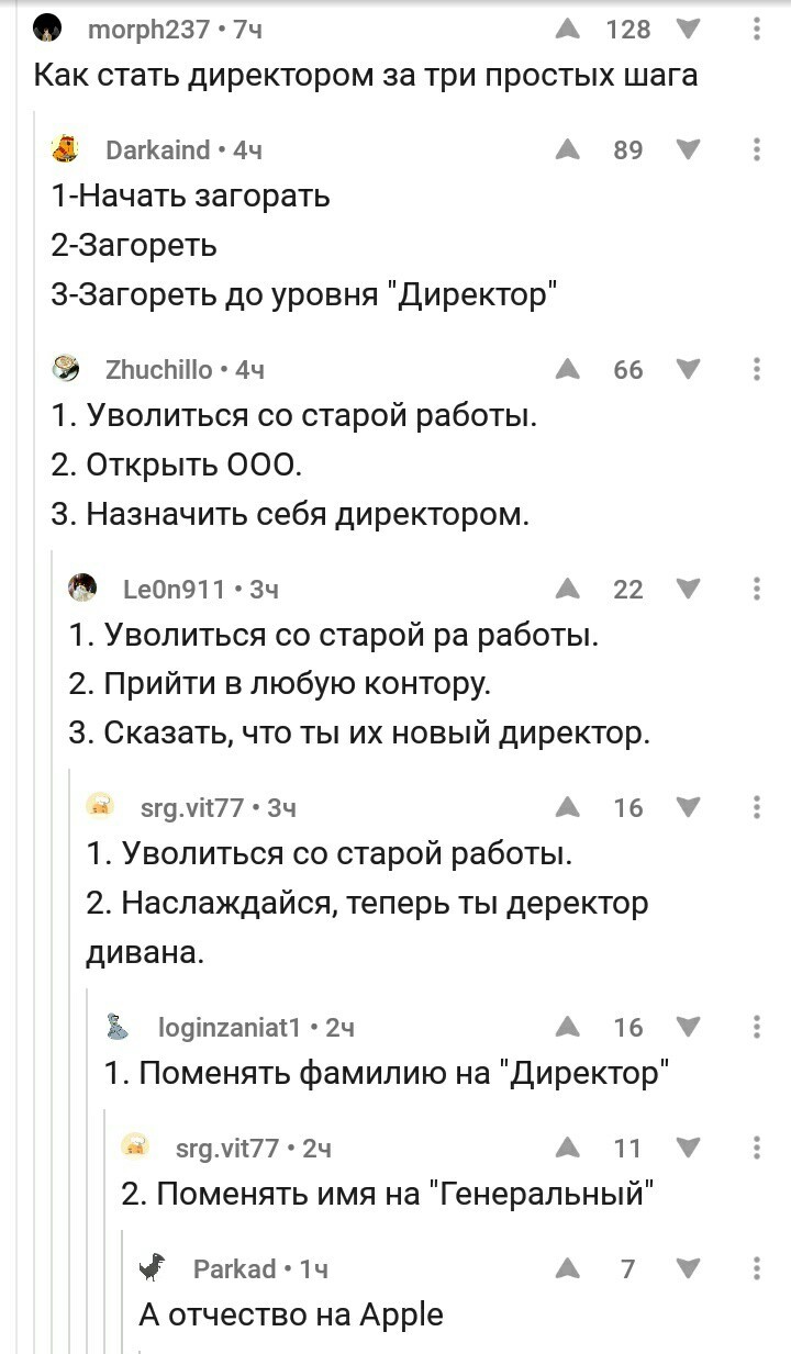 Как стать директором в три шага - Комментарии, Генеральный директор, Директор