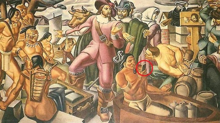 An Indian with a smartphone was found on a 1937 mural - Smartphone, Fresco